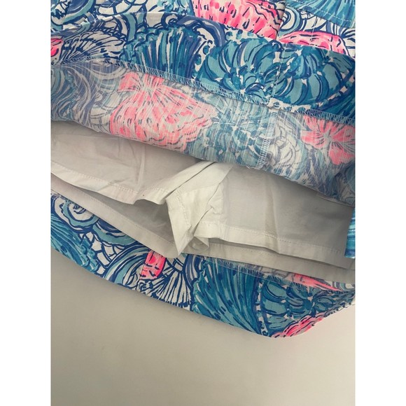 Lilly Pulitzer Nicki Pink Raising Shell Blue Haven Mini Skort Skirt Size 0 XS - Picture 9 of 9